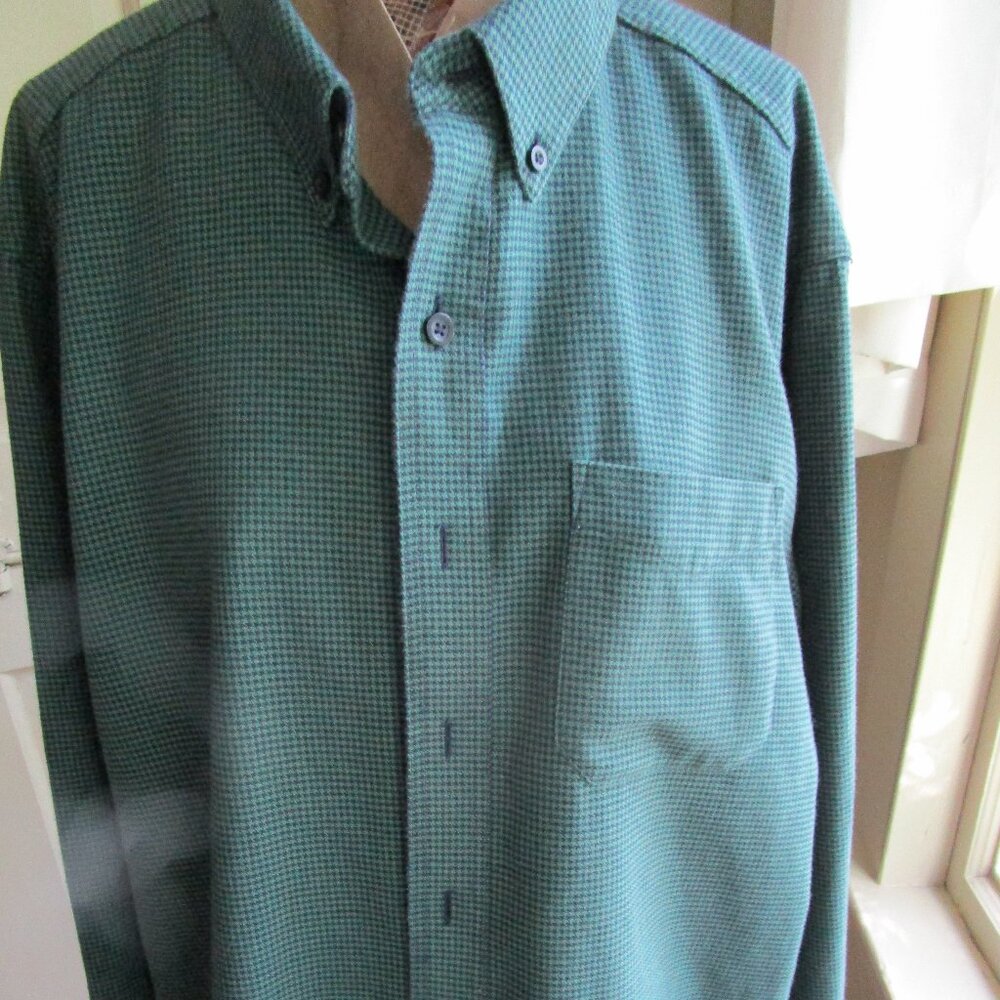 Vintage LL Bean Men's Houndstooth Check Flannel Shirt